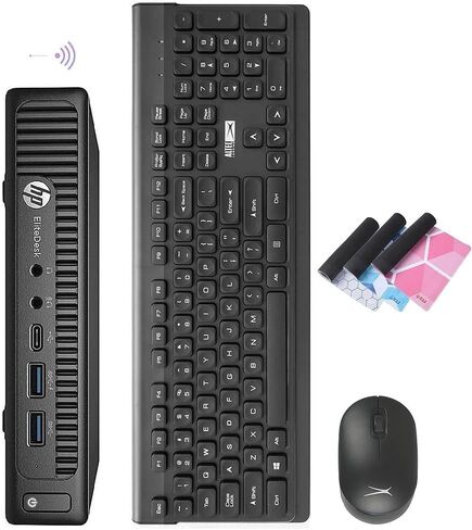 HP Mini PC EliteDesk 800 G2 Micro Desktop, Intel Core i3-6100, 32GB DDR4 RAM, 1TB SSD, Built-in Intel AX200 WiFi 6 + Bluetooth, Wireless Keyboard and Mouse, Windows 11 Pro (Renewed) in Kuwait