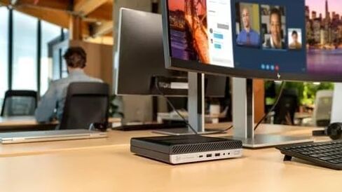 HP Micro PC EliteDesk 800 G4 Tiny Desktop, Intel Core i5-8500T, 16GB DDR4 RAM, 256GB SSD, RGB Keyboard and Mouse, Windows 11 Pro (Renewed) in Kuwait
