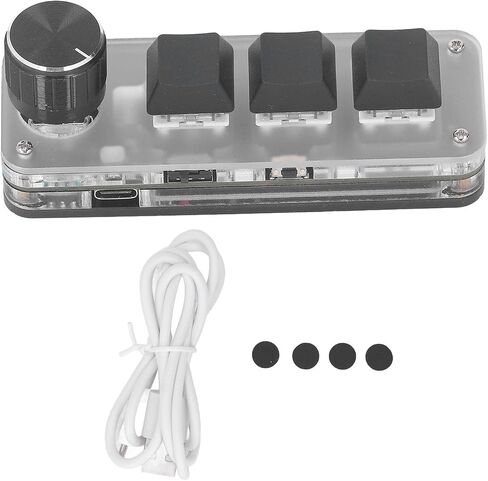 Fafeicy Mini keypad 3 Key 1 knob programmable Macro keypad with Blue Switch in Kuwait
