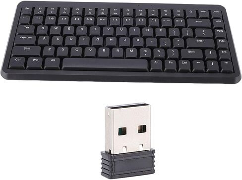 ASHATA 75% Wireless Gaming Keyboard, Compact Keyboard or PC, 84 Keys Silent Scissor Switch, with 2.4G Receiver, for Desktop PC Laptop Support for Win System (Black) in Kuwait