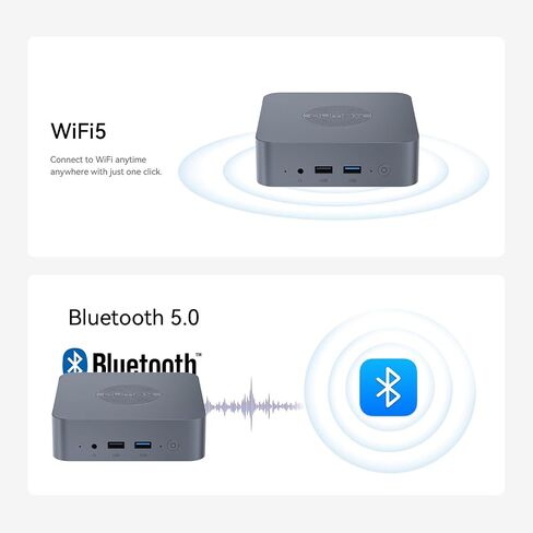 Mini Desktops PC 12th N95 Up to 3.4GHz 4C 4T 8GB DDR4 256GB M.2 SSD Mini Computers 4TB Expandable/Built-in Power Supply/Fast Heat Dissipation/WiFi 5/BT5.0/Dual HDMI 2.0 4K@60Hz/LAN Port in Kuwait
