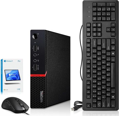 Lenovo ThinkCentre M715 Tiny Desktop — AMD Pro A10-9700E — 8GB DDR4 RAM — 128GB SSD — Wi-Fi — Keyboard & Mouse — Mini Computer — Windows 11 Pro (Renewed) in Kuwait