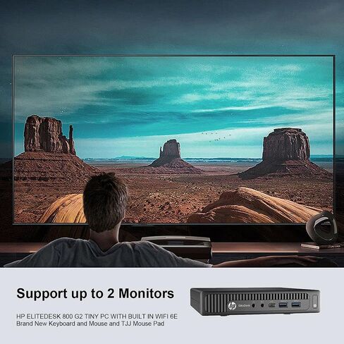HP Mini PC EliteDesk 800 G2 Micro Desktop, Intel Core i3-6100, 32GB DDR4 RAM, 512GB SSD, Built-in Intel AX200 WiFi 6 + Bluetooth, Wireless Keyboard and Mouse, Windows 11 Pro (Renewed) in Kuwait