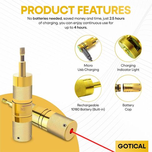 Gotical USB Rechargeable Archery Laser Sight Tool for Bow and Crossbow Thread-On Crossbow Laser Sighting Tool 223 Bore Sighter Shaped, Made of Brass in Kuwait