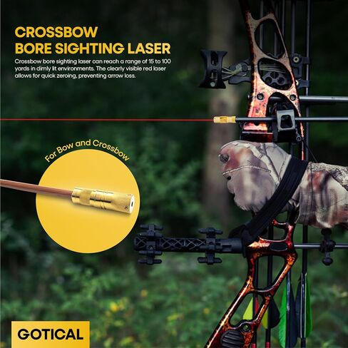 Gotical USB Rechargeable Archery Laser Sight Tool for Bow and Crossbow Thread-On Crossbow Laser Sighting Tool 223 Bore Sighter Shaped, Made of Brass in Kuwait