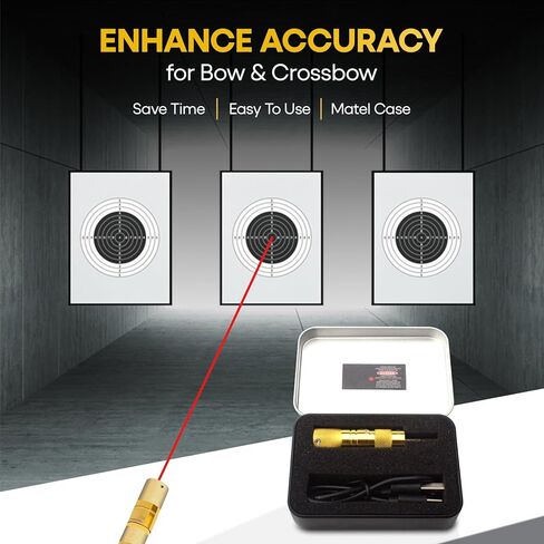 Gotical USB Rechargeable Archery Laser Sight Tool for Bow and Crossbow Thread-On Crossbow Laser Sighting Tool 223 Bore Sighter Shaped, Made of Brass in Kuwait