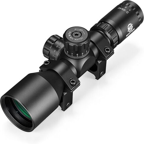 Midten 3-9x40 Compact Rifle Scope for .22 Caliber, Crosshair Reticle, Locking Turret, Zero Reset, SFP Scope with 21mm Scope Rings, 1 inch Tube in Kuwait