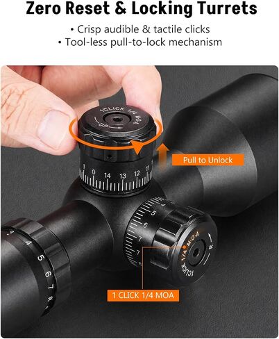 Midten 3-9x40 Compact Rifle Scope for .22 Caliber, Crosshair Reticle, Locking Turret, Zero Reset, SFP Scope with 21mm Scope Rings, 1 inch Tube in Kuwait