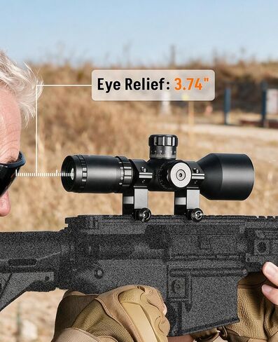 Midten 3-9x40 Compact Rifle Scope for .22 Caliber, Crosshair Reticle, Locking Turret, Zero Reset, SFP Scope with 21mm Scope Rings, 1 inch Tube in Kuwait
