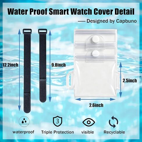 Waterproof Smart Watch Case - Protective Screen Cover Watch Wrist Band in Kuwait