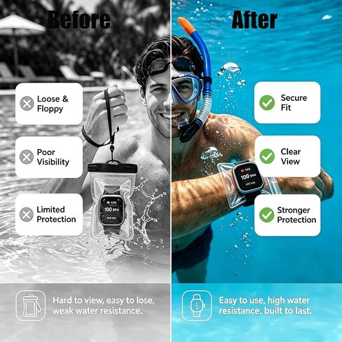 Waterproof Smart Watch Case - Protective Screen Cover Watch Wrist Band in Kuwait