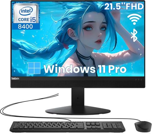 Lenovo ThinkCentre M820z All-in-One Desktop, 21.5" FHD, Intel Core i5-8400, 8GB RAM, 256GB SSD, Built-in Speakers, 4X USB 3.1, No Camera, Windows 11 Pro (Renewed) in Kuwait