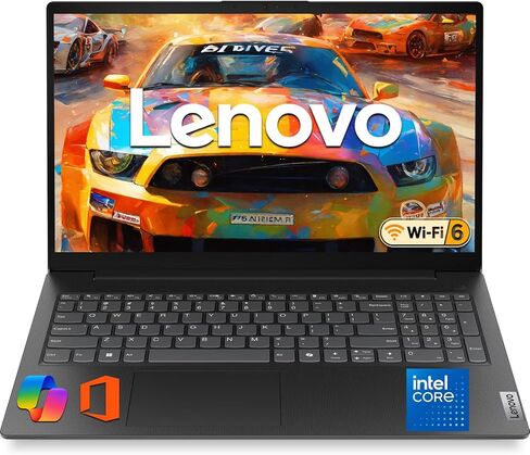 Lenovo 2026 V15 Slim Laptop | 15.6" Anti-Glare FHD Display | Intel Powerful Quad-Core Processor | 16GB DDR5 RAM | 512GB SSD | Wi-Fi 6 | RJ45 Ethernet | Long Battery Life | Win 11 Pro | MS 365 Web in Kuwait