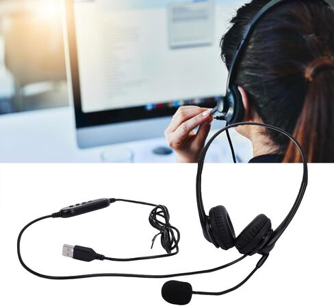 USB Headset, Stereo Wired Headphones with Noise Cancelling in Kuwait