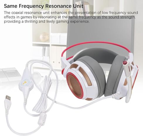 Pissente Over Ear Gaming Headset for PC, USB Wired with 7.1 Surround Sound in Kuwait