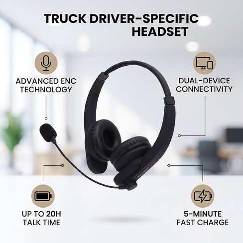 CCYLEZ Trucker Bluetooth Headset with Noise Cancelling Mic and Mute in Kuwait