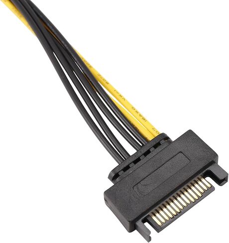 PCIe Power Cable 15Pin SATA to 8Pin PCI-E 6+2 18AWG 18cm Install in Kuwait