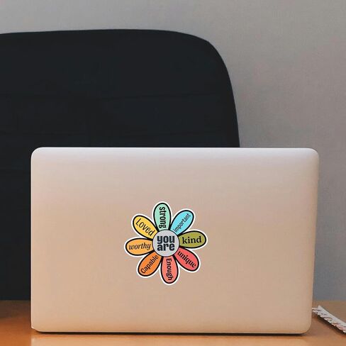 You are Positive Affirmation Flower Sticker, Colorful Vinyl Decal, Inspirational Design, Pack of 2 in Kuwait