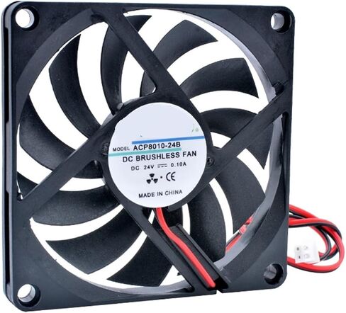 P8010 8cm 80mm Fan 80x80x10mm DC5V 12V 24V 2 Wires 2pin Suitable for Chassis Power Charger Inverter Ultra-Thin Cooling(12V Sleeve) in Kuwait