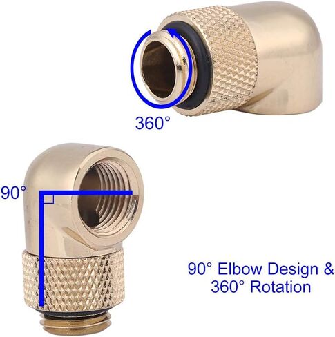 G1/4 Fitting Premium Brass 90° Elbow Connector 360° Rotation for in Kuwait