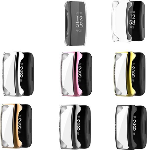 7-Pack Screen Protector Case Compatible with Fitbit Inspire 3/Inspire 2, All-Around Protective Scratch-Resist Case Cover Soft TPU Plated Bumper Shell for Inspire 3, 2 Fitness Tracker in Kuwait