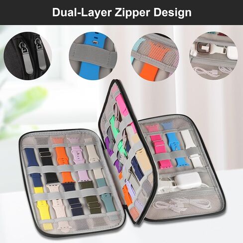 18 Pack Bands Compatible with Apple Watch Band 49mm 46mm 45mm 44mm 42mm(Series 3/2/1) and 35-Slot Watch Band Storage Organizer in Kuwait