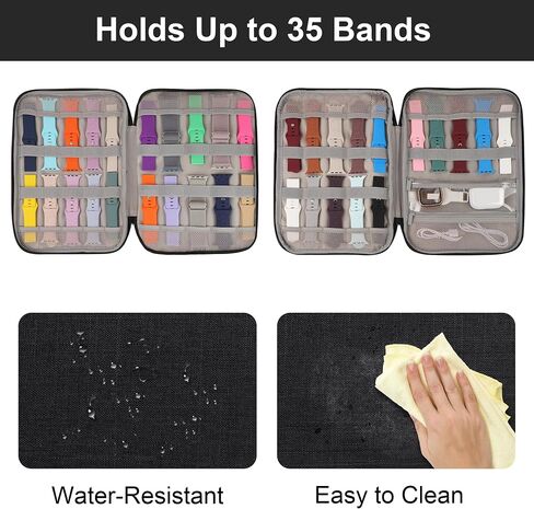 18 Pack Bands Compatible with Apple Watch Band 49mm 46mm 45mm 44mm 42mm(Series 3/2/1) and 35-Slot Watch Band Storage Organizer in Kuwait