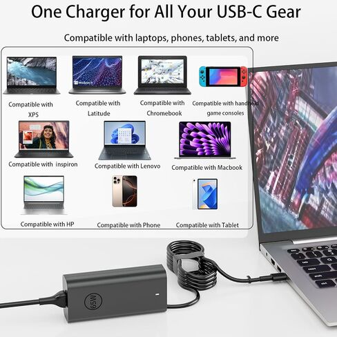 65W USB Type C Laptop Charger fits for Dell Latitude XPS Chromebook Adapter in Kuwait