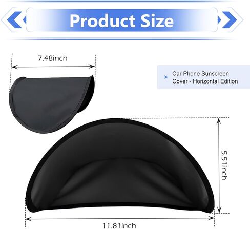 Cell Phone Sun Shade, Foldable Portable Car Dashboard Phone Sunshade, Anti-glare Smartphone Sunscreen, Car Interior Accessories (Black) in Kuwait