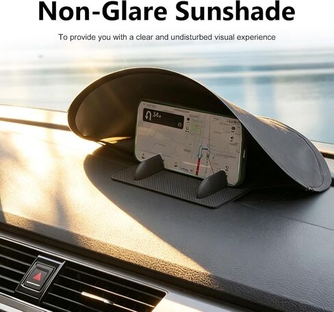 Cell Phone Sun Shade, Foldable Portable Car Dashboard Phone Sunshade, Anti-glare Smartphone Sunscreen, Car Interior Accessories (Black) in Kuwait