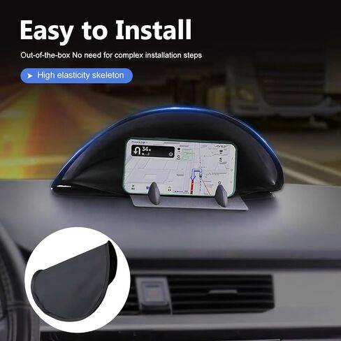 Cell Phone Sun Shade, Foldable Portable Car Dashboard Phone Sunshade, Anti-glare Smartphone Sunscreen, Car Interior Accessories (Black) in Kuwait