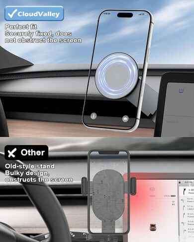 Tesla Phone Mount for Model 3/Y/S/X/Cybertruck, Magnetic MagSafe Car Holder in Kuwait