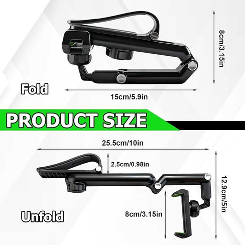 vvag Sun Visor Car Phone Holder, 1080° Rotating Foldable Cell Phone Mount in Kuwait