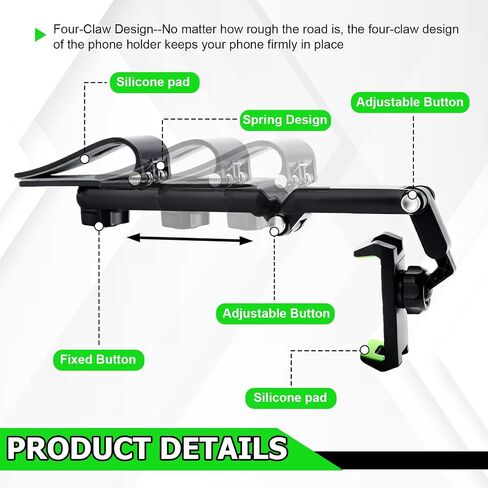 vvag Sun Visor Car Phone Holder, 1080° Rotating Foldable Cell Phone Mount in Kuwait