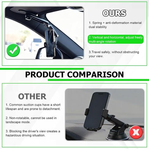 vvag Sun Visor Car Phone Holder, 1080° Rotating Foldable Cell Phone Mount in Kuwait