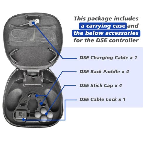 Carrying Case + Accessory Kit for DualSense Edge Controller for PS5 Video Game Console – Includes Charging Cable, Cable Locker, Thumbstick Caps & Metallic Back Paddles (Black) Video Game Console in Kuwait