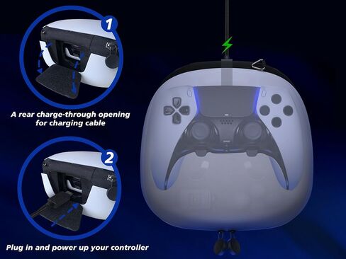 Carrying Case + Accessory Kit for DualSense Edge Controller for PS5 Video Game Console– Includes Charging Cable, Cable Locker, Thumbstick Caps & Metallic Back Paddles (White) Video Game Console in Kuwait