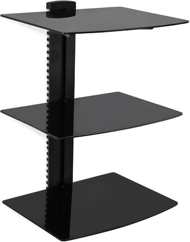 Mount-It! 3-Shelf Floating AV Wall Mount, 52.8 lbs, Black in Kuwait