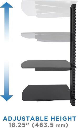 Mount-It! 3-Shelf Floating AV Wall Mount, 52.8 lbs, Black in Kuwait