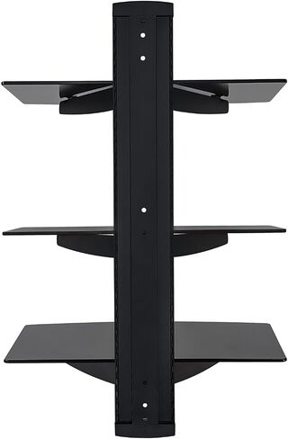 Mount-It! 3-Shelf Floating AV Wall Mount, 52.8 lbs, Black in Kuwait
