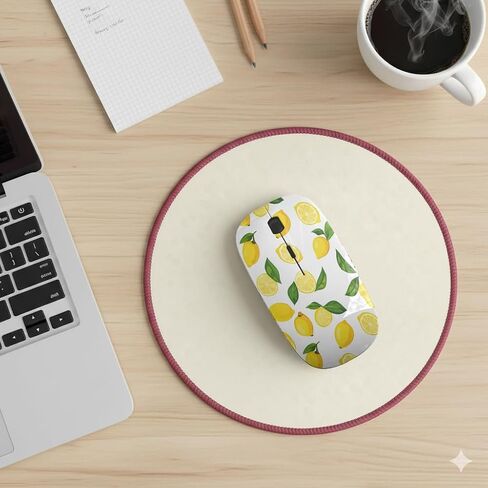 Alesya Fresh Lemon Print Pattern, USB Optical Wireless Mouse, Ergonomic Slim Desktop Laptop Mice for Kids in Kuwait