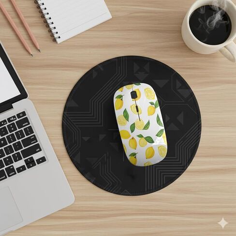 Alesya Fresh Lemon Print Pattern, USB Optical Wireless Mouse, Ergonomic Slim Desktop Laptop Mice for Kids in Kuwait