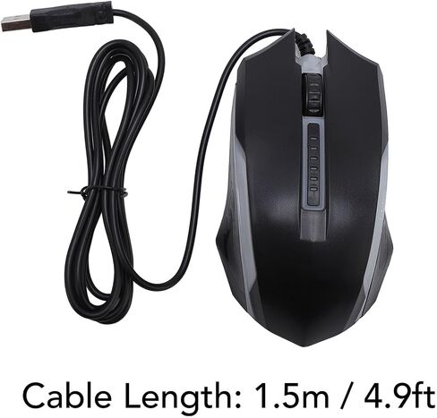 Zyyini Computer Mouse Wired, USB Wired Mouse with 4.9ft Cable 1200 DPI Sensitive Comfortable Grip RGB Optical Computer Mouse Right or Left Hand Use for Laptop, Chromebook, PC, Desktop, in Kuwait