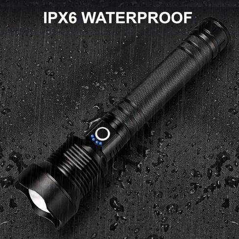 Rechargeable Flashlights 99000 High Lumens, Super Bright LED Flashlight Powerful with 10000ɱAh Capacity, 5 Modes Waterproof Flashlight Handheld Flash Lights for Home Camping Emergencies in Kuwait