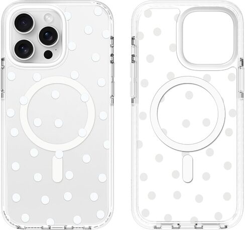 SAKUULO Clear for iPhone 18 Pro Max Magnetic Case with White Leopard in Kuwait
