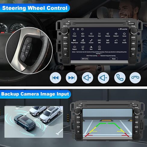 Android 14 Car Radio Stereo for Chevy Silverado/GMC Sierra/Buick/Chevrolet, Apply Carplay Android Auto 7 Inch QLED IPS Touchscreen Head Unit with GPS Navigation Bluetooth WiFi SWC 4GB RAM 64GB ROM in Kuwait