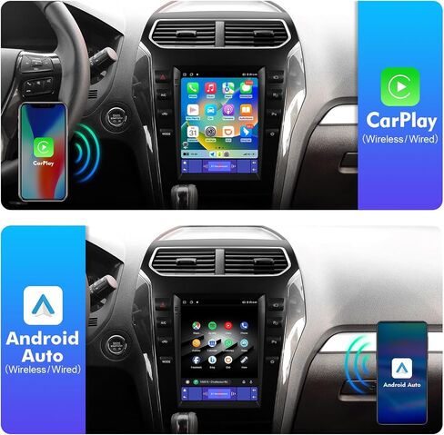 2+32G 10.4-inch Android 13 Car Stereo for Ford Explorer 2011-2019 IPS Touchscreen Screen Car Radio with Carplay & Android Auto Support Backup Camera GPS FM Navi BT SWC in Kuwait