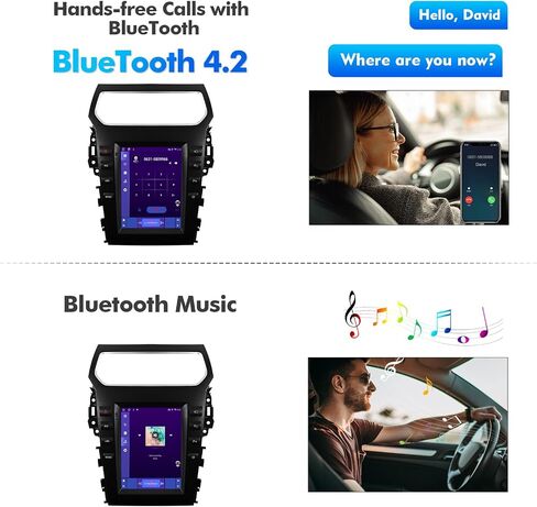 2+32G 10.4-inch Android 13 Car Stereo for Ford Explorer 2011-2019 IPS Touchscreen Screen Car Radio with Carplay & Android Auto Support Backup Camera GPS FM Navi BT SWC in Kuwait