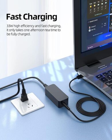 Superer 33W UL Listed AC Charger Adapter Fit for Asus Eeebook X205 X205T X205TA X206HA X206H X206 E202S E202SA E202 E205SA E205S E205 L205SA L205S L205, TP200 TP200S TP200SA ADP-33AW Laptop Power Cord in Kuwait