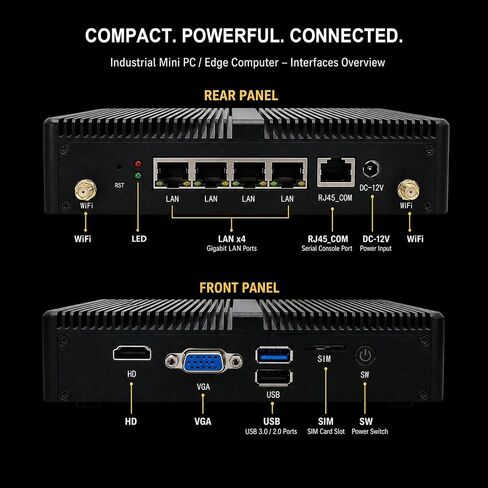 Firewall Mini PC, Intel J1900 4-Port i210 Router, 4GB RAM 64GB SSD in Kuwait